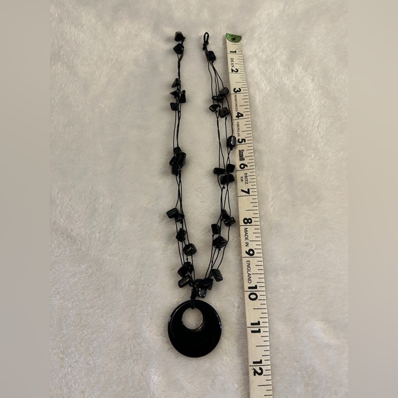 Handmade Black Beaded Pendant Necklace NEW - Picture 11 of 12